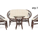Комплект для отдыха TURKEY (стол круглый (со стеклом)+2 кресла + диван) /с подушками/  в Армянске