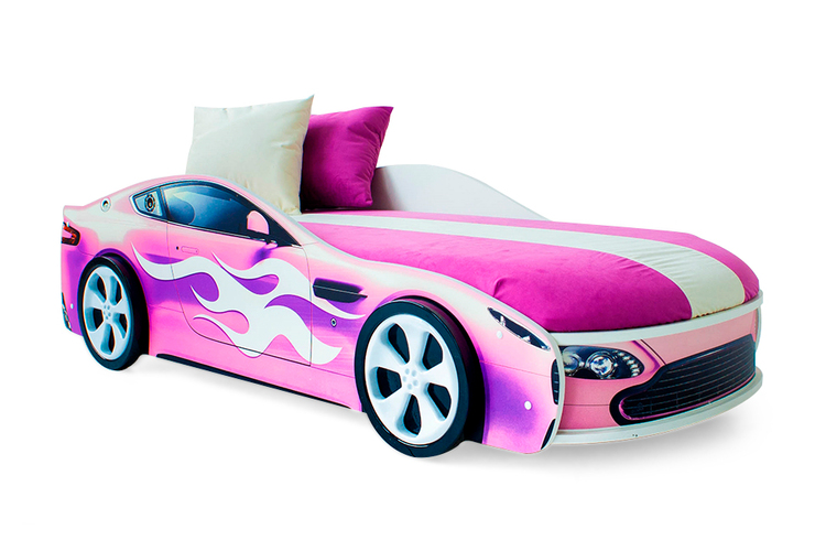 Кровать-машина Бондмобиль розовый в Армянске